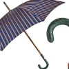 Ombrello con manico in pelle di coccodrillo Caiman verde