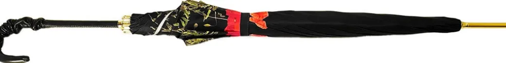 Ombrello con papaveri nero e rosso
