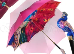 Ombrello con pavone e cristalli Swarovski