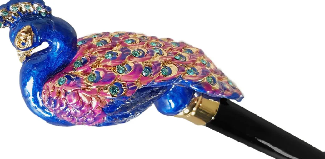 Ombrello con pavone e cristalli Swarovski