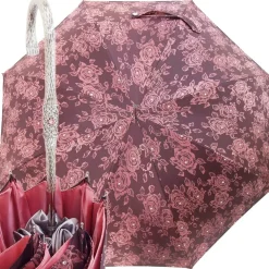 Ombrello con rose Rosa e cristalli Swarovski