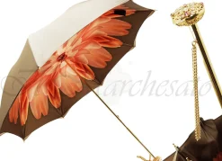 Ombrello crema di lusso con fiore interno