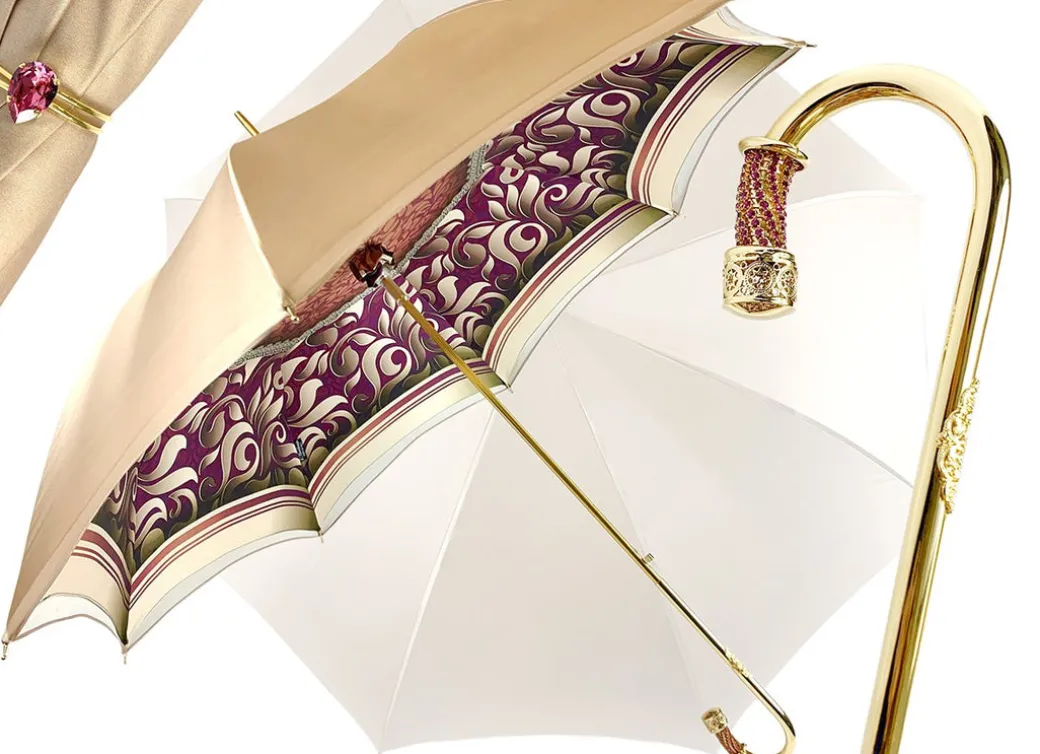 Ombrello crema fatto a mano - Design astratto