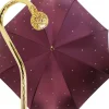 Ombrello da donna di lusso bordeaux con cristalli Swarovski