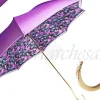 Ombrello da Donna Viola con Fiore Turchese