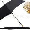 Ombrello da uomo con teschio dorato e cristalli Swarovski