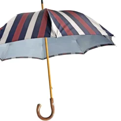 Ombrello da uomo in tessuto doppio - Design grigio e a righe
