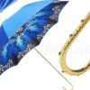 Ombrello di lusso blu - Manico gioiello con cristalli