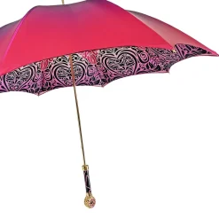 Ombrello fucsia con medaglione e cristalli
