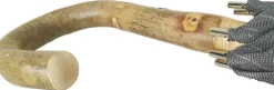 Ombrello in legno di frassino artigianale - Tessuto jaquard grigio