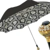 Ombrello nero doppio baldacchino con design damascato