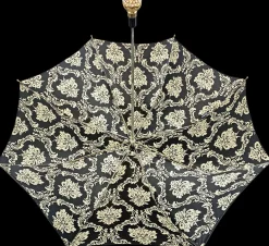Ombrello nero doppio baldacchino con design damascato