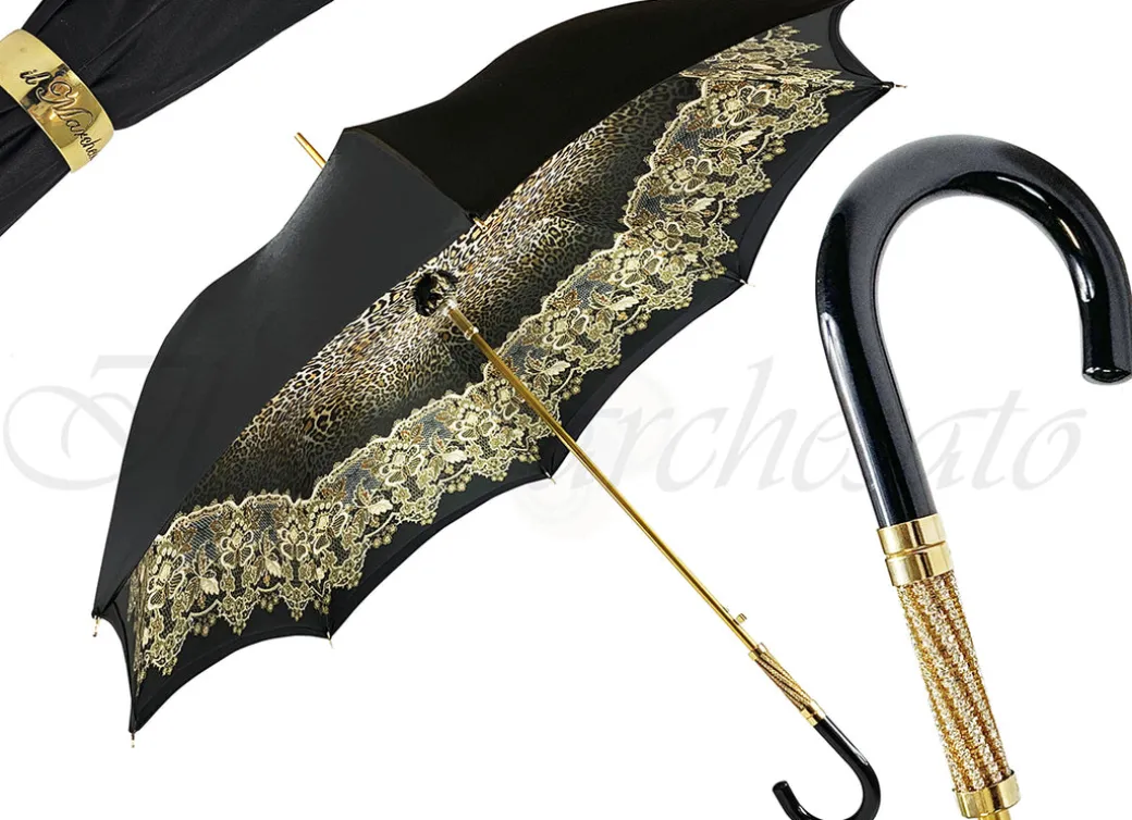 Ombrello nero Semplice ed elegante con design animalier