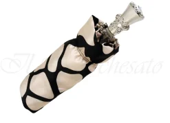 Ombrello pieghevole elegante leggero crema e nero