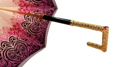 Ombrello tessuto doppio sfumato e manico dorato - Damascato colorato