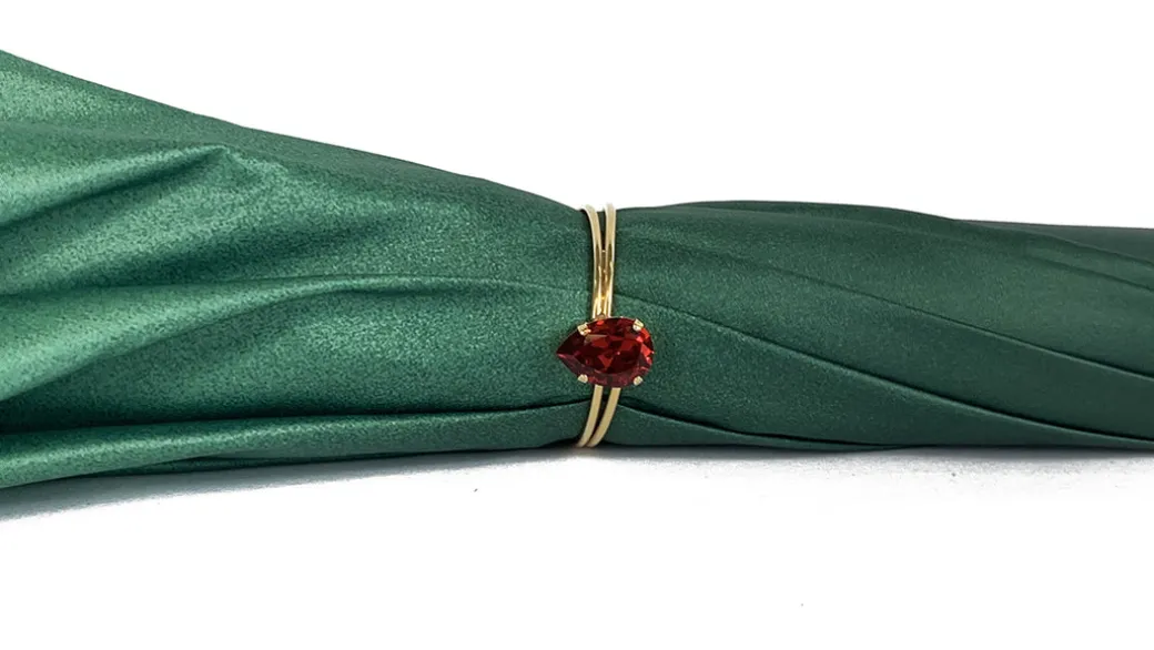 Ombrello verde con fantasia rose