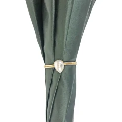 Ombrello verde scuro con rose e manopola crema