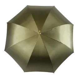 Prezioso ombrello color Khaki con medaglione di cristalli
