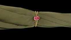 Prezioso ombrello color Khaki con medaglione di cristalli