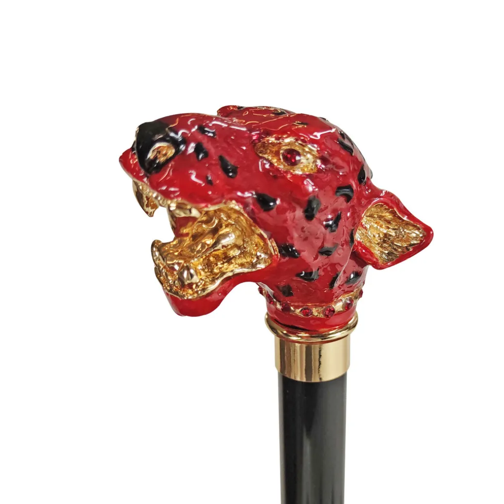 Puma artistico in colore rosso con cristalli