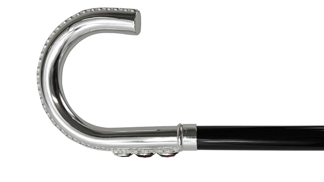 Robusto bastone da passeggio con pietre rosse