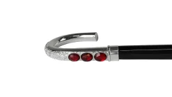 Robusto bastone da passeggio con pietre rosse