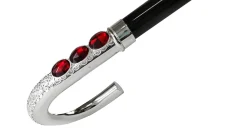 Robusto bastone da passeggio con pietre rosse
