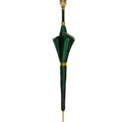 Savannah Majesty: Green Umbrella with Striking Leopard Handle