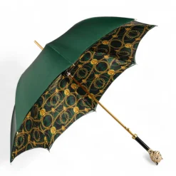 Savannah Majesty: Green Umbrella with Striking Leopard Handle