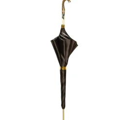 Snake Charmer: il Marchesato Umbrella with Cobra Handle in Gold
