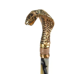 Snake Charmer: il Marchesato Umbrella with Cobra Handle in Gold