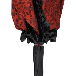 Special Edition Umbrella Featuring Black Ruffles and Silver-Plated Acc