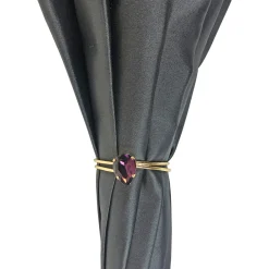 Splendido ombrello grigio con viola chiaro all'interno
