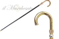 Stick a piedi per l'uomo in ottone - 24k Gold placcati con sfera argentata
