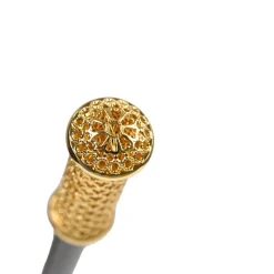 Walking Cane - Elegant Gold Filigree Handle